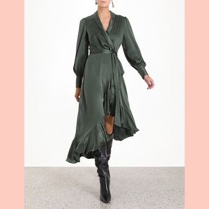 ZIMMERMANN SILK WRAP MIDI DRESS-Espionage, Size1